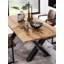 Irwin Oak Solid Wood Top Metal Base Dining Table-37020456