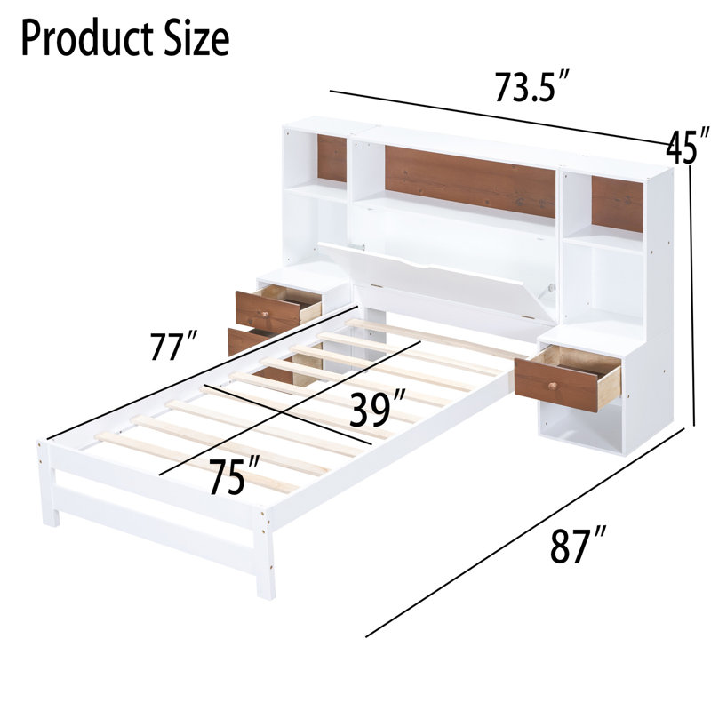 45'' Platform Bed, Twin