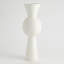 High Chiseled Orb Vase-Matte White-Lg