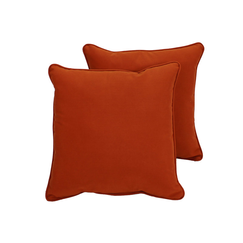 Housse et insert de coussin décoratif carré intérieur / extérieur Element, 15 po x 15 po, Orange brûlé