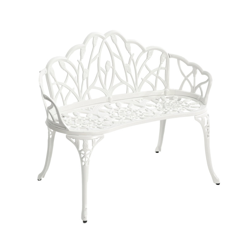 Banc en fonte d'aluminium (excluant la table), Blanc