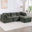 Canapé-lit modulaire en forme de L à 4 places avec repose-pieds, tissu surdimensionné en chenille compressée, modulaire modulaire pour le salon-518905843
