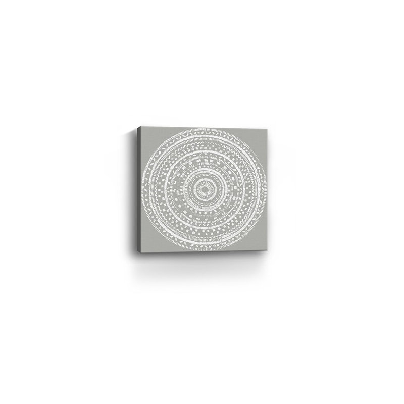 «Boho White Mandala», impression murale sans cadre