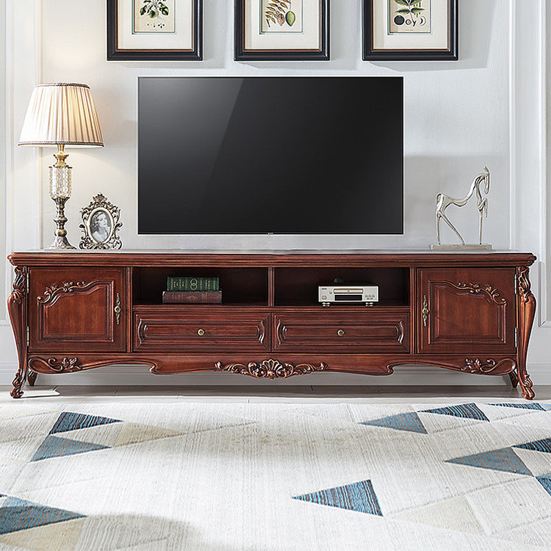 Meuble télé avec rangement American Retro, H 24,02 po x L 86,61 po x l 17,32 po