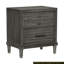 Table de chevet transitionnelle grise pour rehausser et organiser la chambre à coucher 2 avec finition