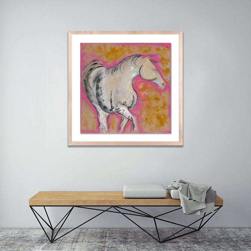 Pink Lady Print by Donna Bernstein, 24" H x 24" W x 1.5" D, Natural