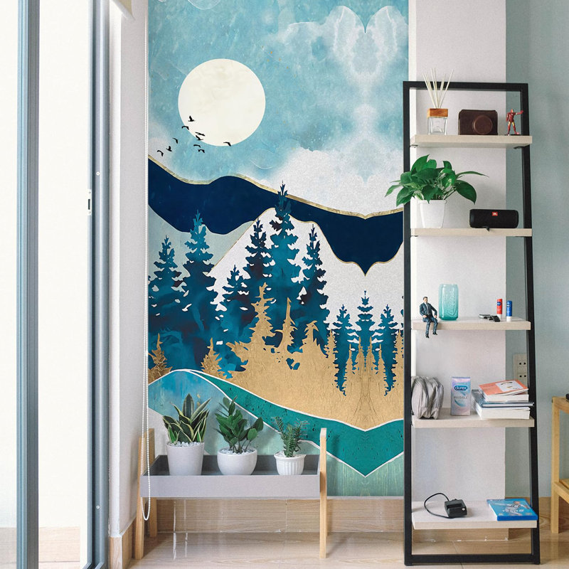 Abstract Mountains Peel & Stick Abstract Border, 96" L x 48" W