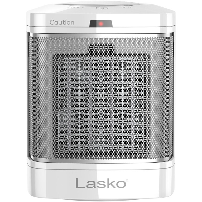 Lasko 100 sq ft Electric Bathroom Portable Heater, White/Gray