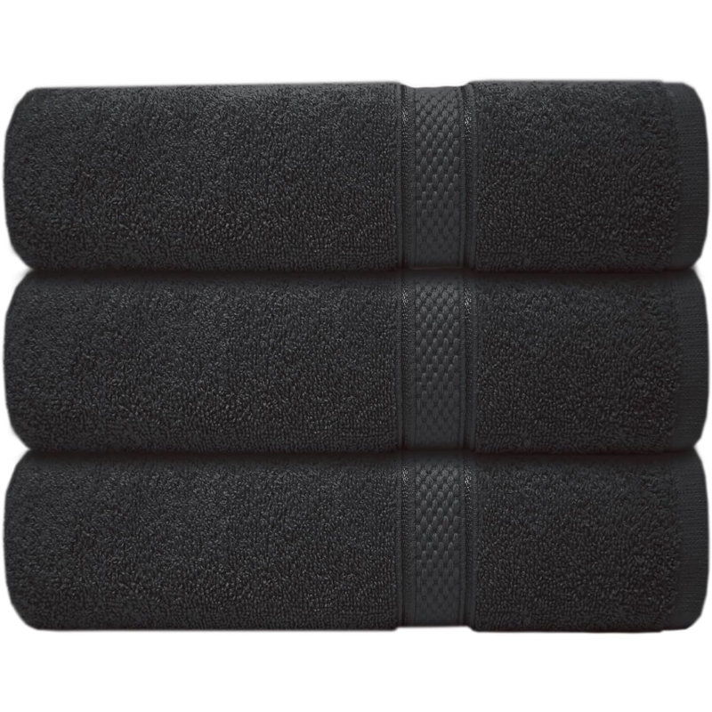 Nayelly Turkish Cotton Bath Towel, Black