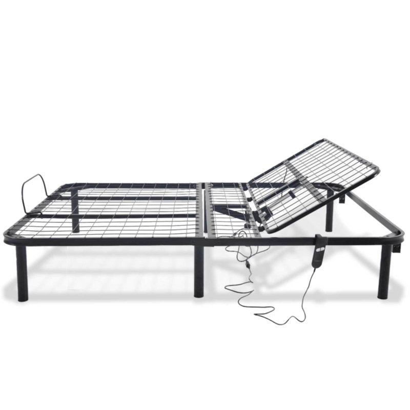 Grand lit ajustable avec réglage tête haute, base en acier noir digne de confiance, poids de 87,61 lb, conception, Grand lit
