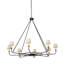 Lustre de roue de wagon de style bougie 8 lumières Hesser