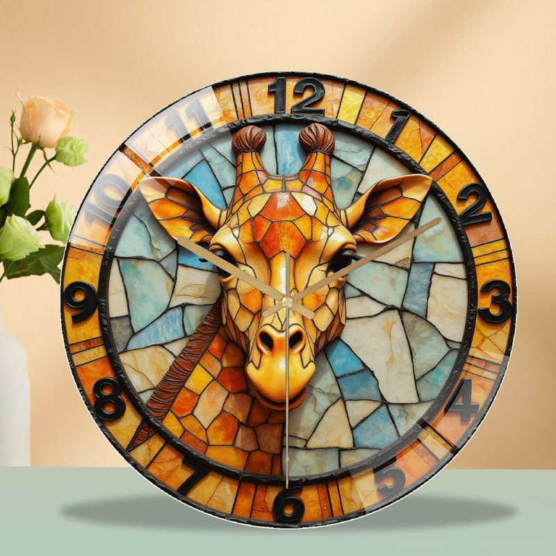 Horloge murale girafe 12 po