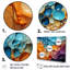 Symphonie orange et bleu goutte à goutte - ensemble d'art mural-1884957504-1884957506