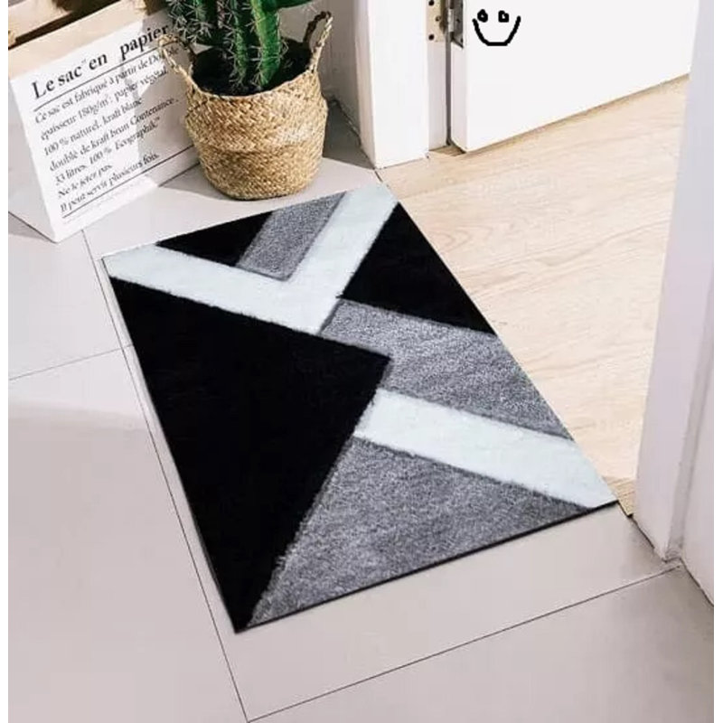 60 x 110 cm Indoor Door Mat, Black/White