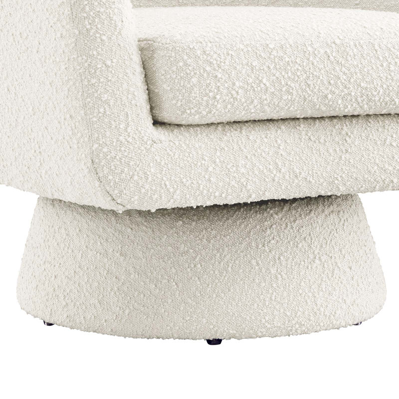 Modway Astral Boucle Fabric Swivel Chair, Ivory Polyester Blend