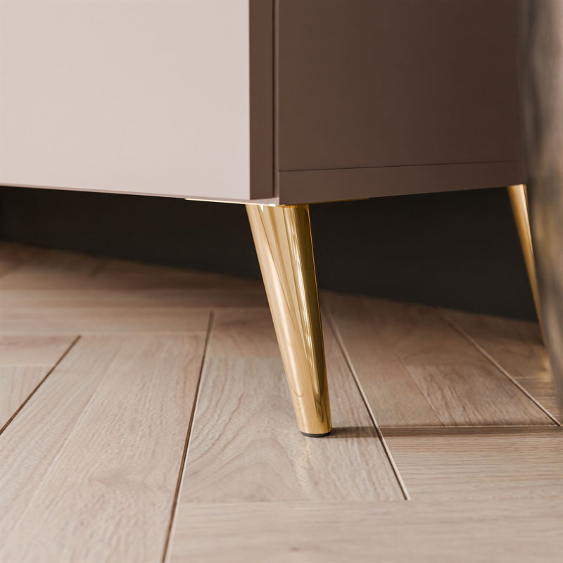 Unfinished TV Stand for TVs up to 42", Cashmere/Gold