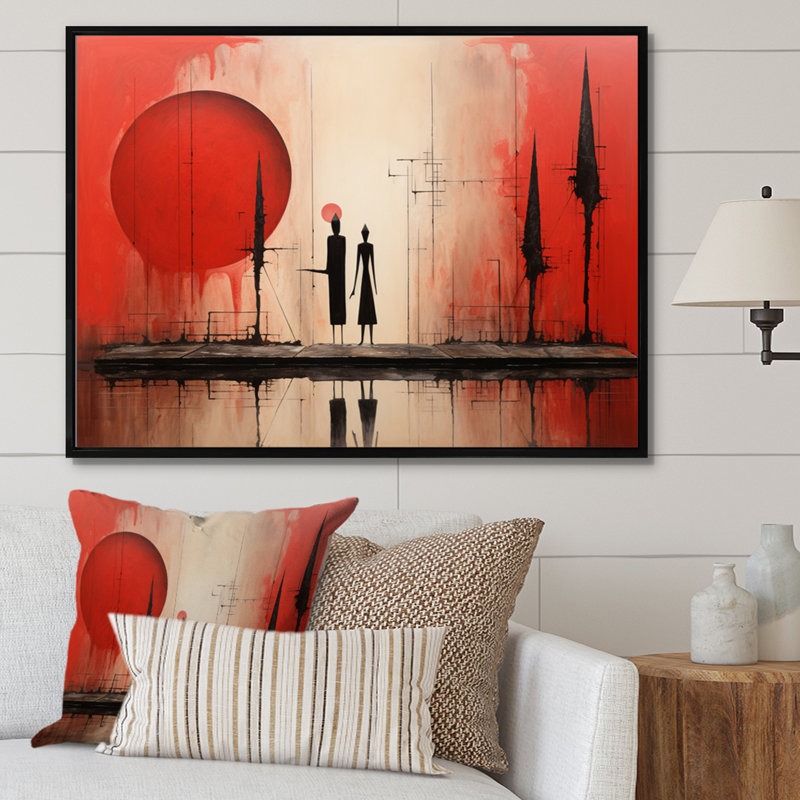 Red Red Mexico Art The Offrant, reproduction d'art sur toile, H 30 po x l 40 po x P 1,5 po, Cadre flottant noir