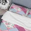 Patchwork floral rose - ensemble de housse de couette abstrait - microfibre de polyester-688463779