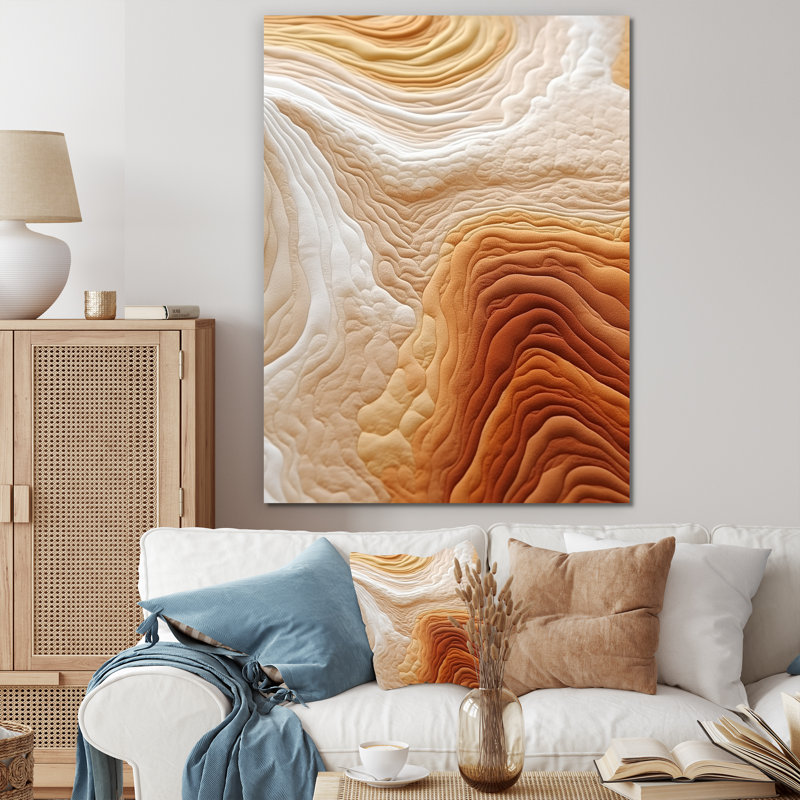 Orange And White Winds Serenade, Wrapped Canvas, 60" H x 40" W