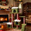 Large tour d'arbre à chat de Noël de 75,61 pouces pour chats d'intérieur, avec étoile dorée et cordes à gratter félines, avec cabines fermées confortables
