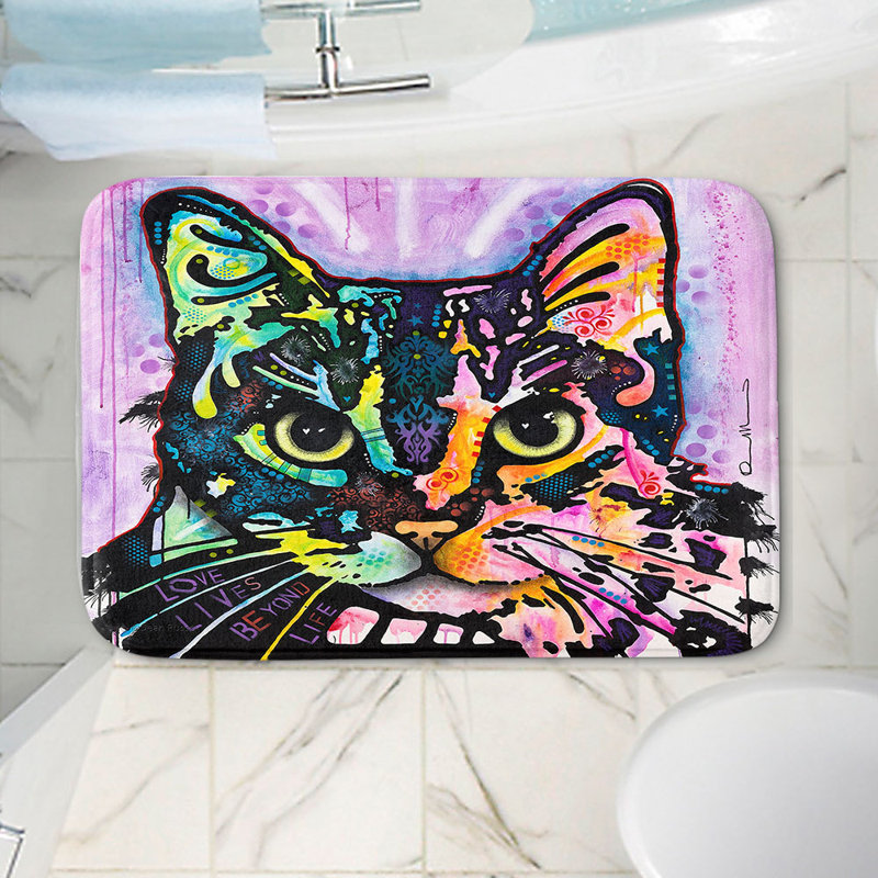 Tapis pour salle de bain en mousse à mémoire à chat maya russo dean, H 1 po x l 34 po x L 21 po