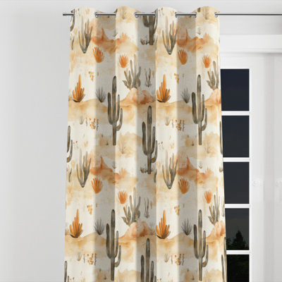 Abstract Curtain panels - Desert Lodge Boho Desert Minimal Grommet Curtain - 1 Panel