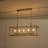 5-light Black/Gold Rectangular Kitchen Island Chandelier