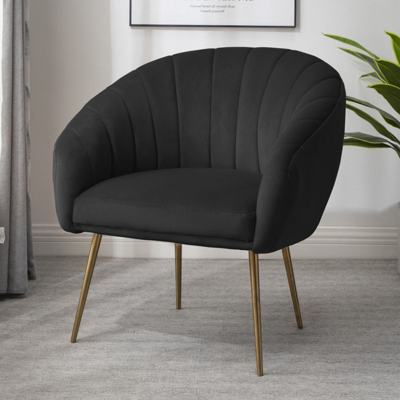 Jaylynn Velvet Accent Chair, Black