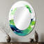 Miroir mural ovale vert et bleu-685709763