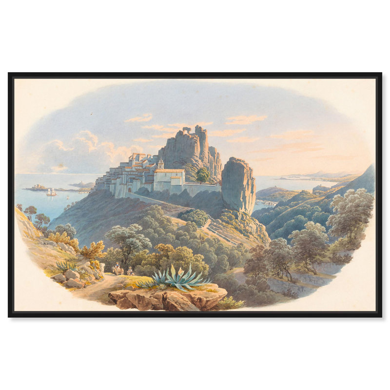 «Le Chateau d Eze, pres de Nice», reproductions d'art sur toile par Art Remedy, H 25 po x l 37 po x P 1,8 po