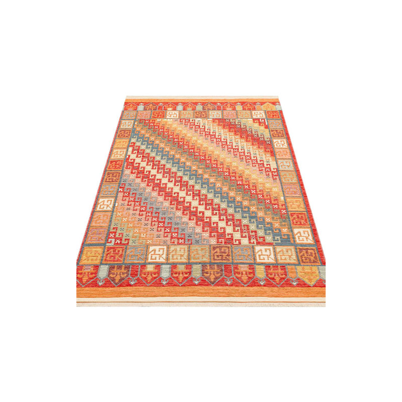 Premium Flatweave Carpet, Tile Red, 31.5 x 59.1 inches | 100% Cotton, 1.0 lbs/sq ft, No Pile Design | Machine Washable at 86°F, Easy to Clean with Vacuum & Spot Remover | Ideal for Living Room & Bedroom Décor
