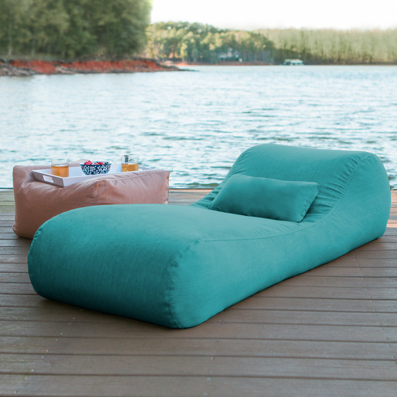 Gemma Arlo Outdoor Bean Bag Sun Lounger with Pillow, Canvas Aruba Sunbrella® Canvas