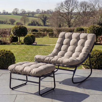 Solace Outdoor Rocking Chair and Stool
