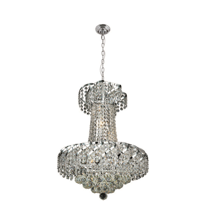 Lustre empire 9 lumières Zofia, Chrome