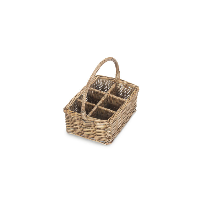 Wicker Rectangular 6 Section Cutlery Basket