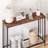 Console Table, Behind Couch Table, Industrial Hallway Table with Glass Shelf and Metal Frame-862542954