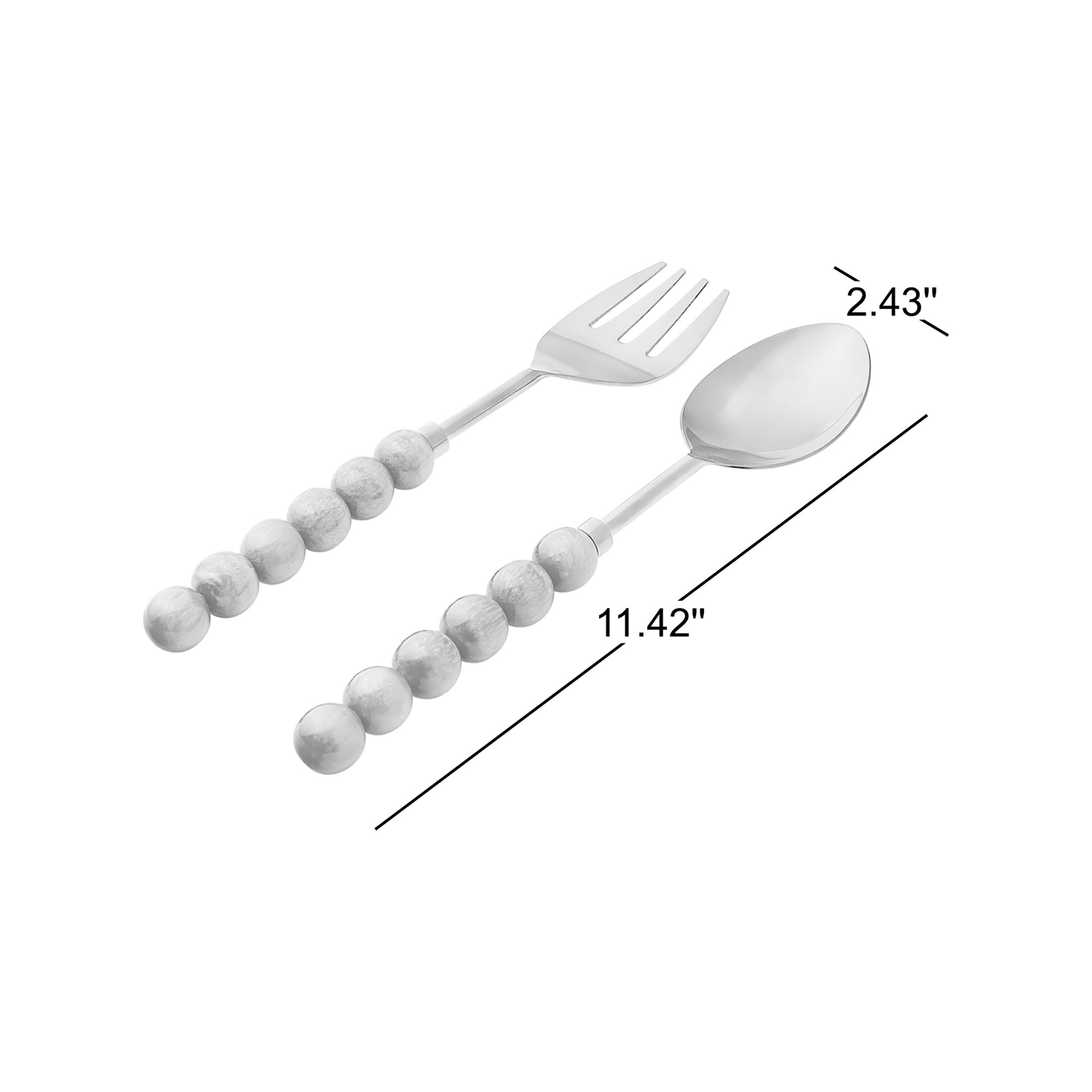 Rathlin Butter Salad Server Set, Green
