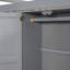 Lit mezzanine double avec garde-robe, bureau et grand espace de rangement intégré en bois massif gris-933917452