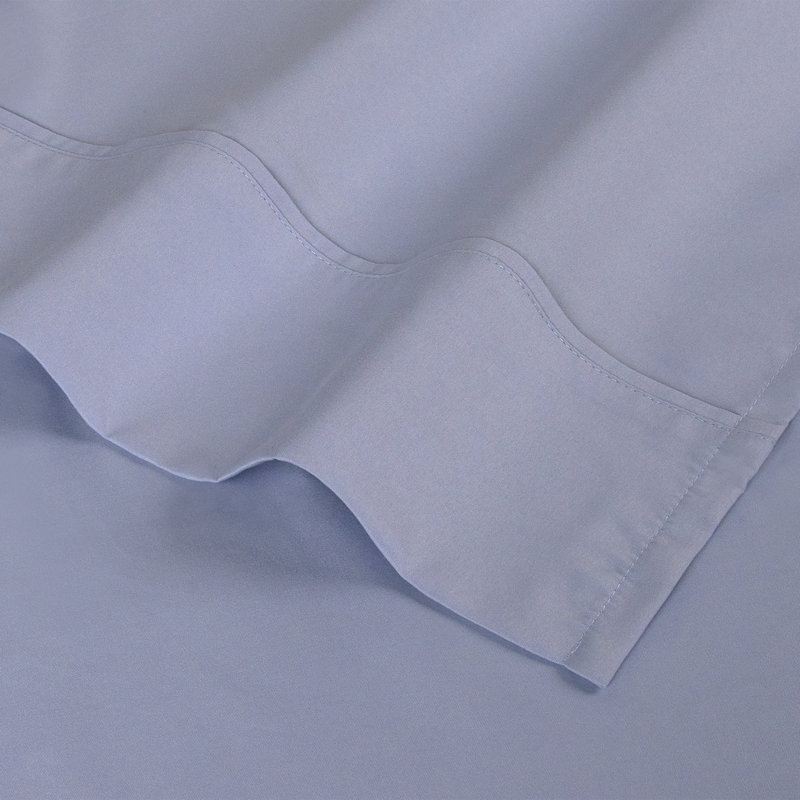Light Grey Twin XL Polyester Microfiber Sheet Set with Pillowcases