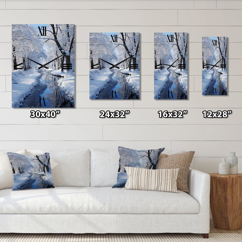 Winter Snowy Serenity II - Horloges murales paysages, Grand