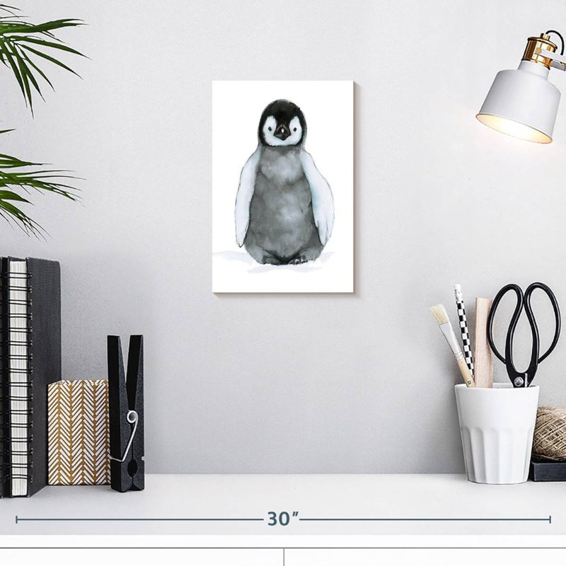 Baby Penguin Illustration, 12" H x 8" W