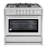 Cosmo 4 Piece Kitchen Appliance Package with French Door Refrigerator 36'' Gas Freestanding Gas Built-In Under Cabinet Range Hood