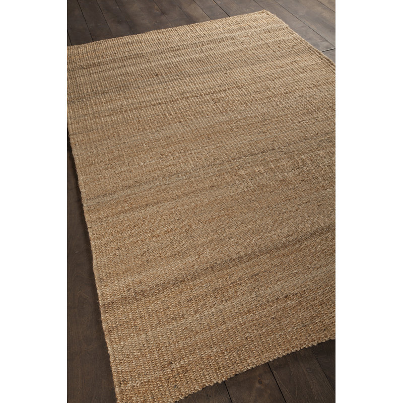 Saket Hand Loomed Area Rug in Natural Tan, Rectangle 3'6" x 5'6"