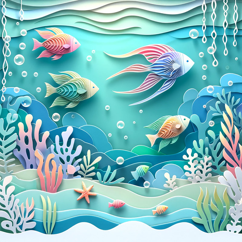 Mélodie marine sur toile, H 20 po x l 20 po x P 1,5 po