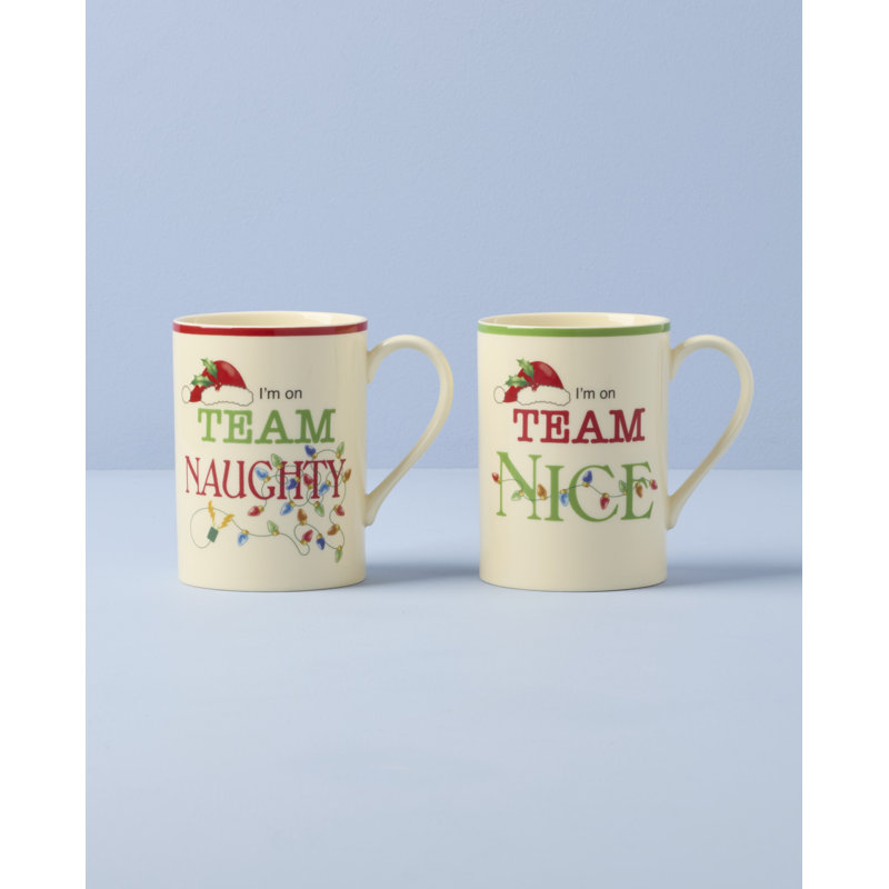 Naughty & Nice Mugs, Set of 2