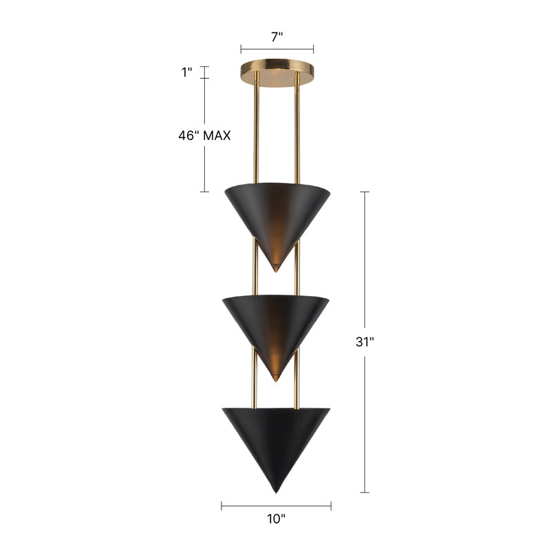 Versus 10-in Brass Pendant, Silver, 10