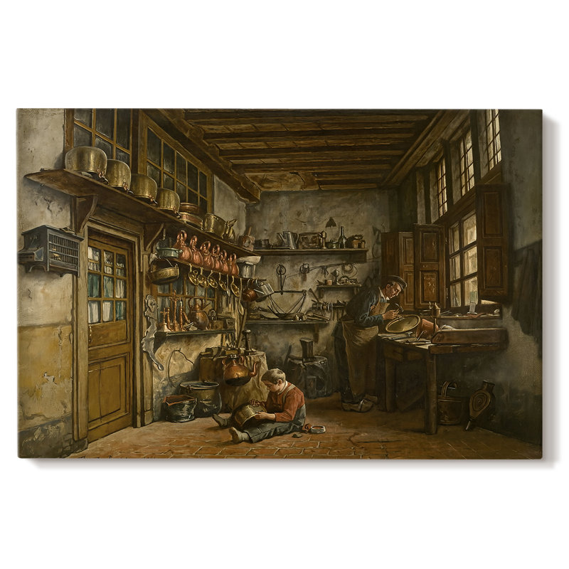 L'atelier du tailleur-Henri de Braekeleer-Toile tendue avec châssis-1861, 40 x 60
