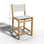 Chaise de salle à manger à hauteur de comptoir en teck Zenone-200320236