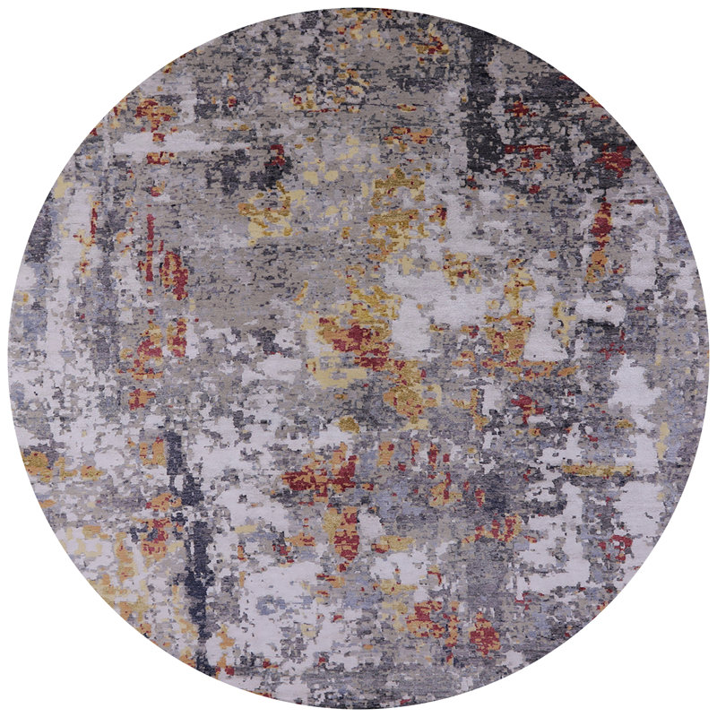 Abstract Indoor Rug, Round 5'