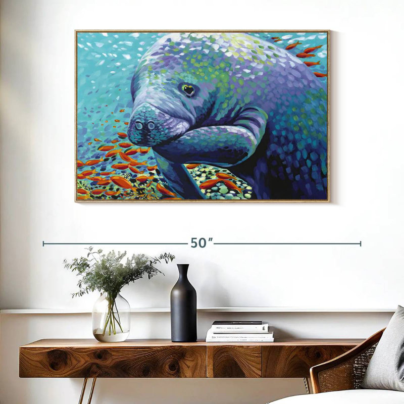 Sea Sweetheart II, Floating Frame Natural Wood, 40" X 27"